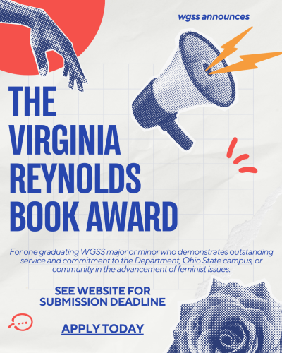 Flyer advertising the Virginia Reynolds Book Award
